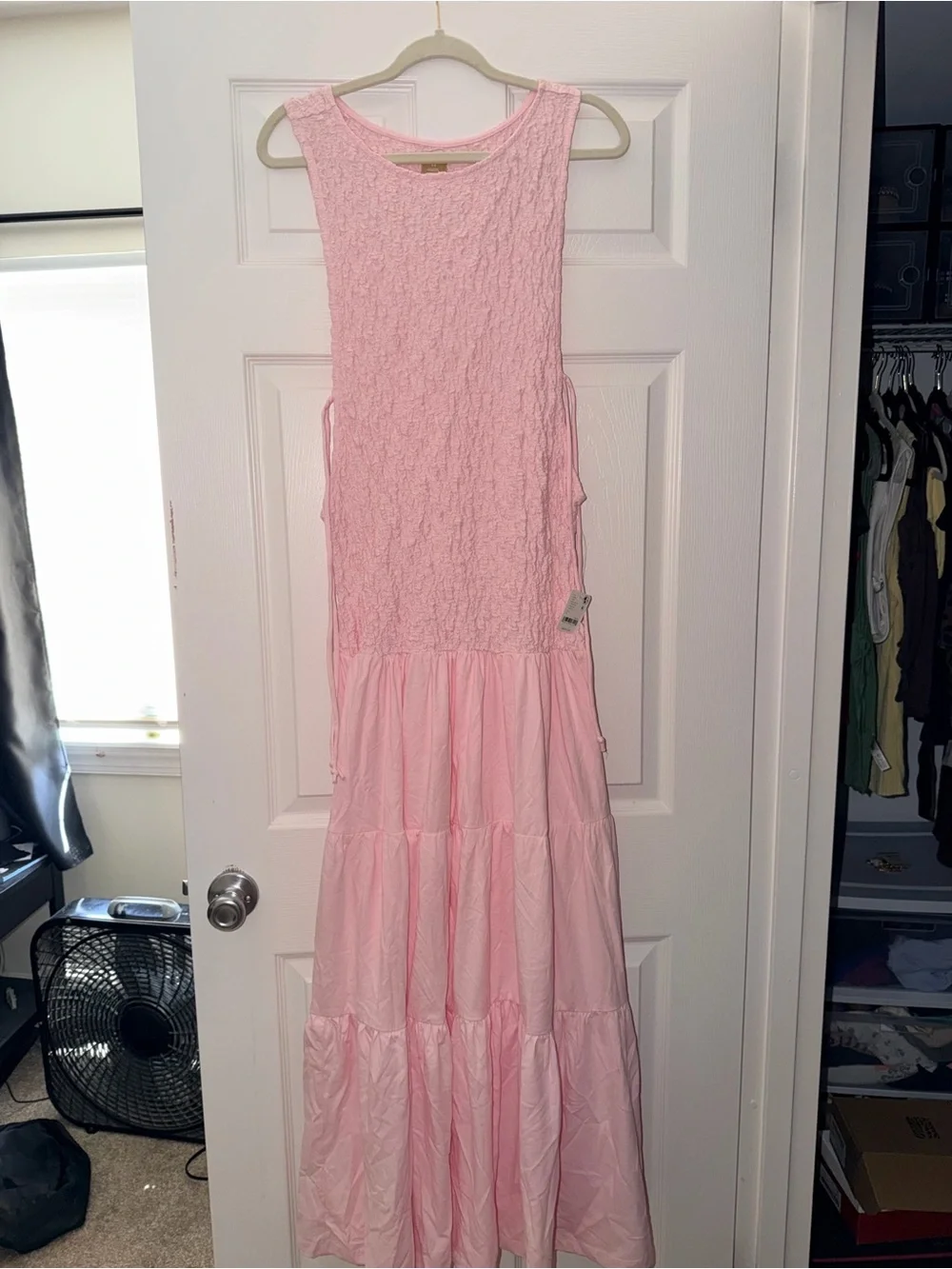 Free People Light Pink Tiered Maxi Dress